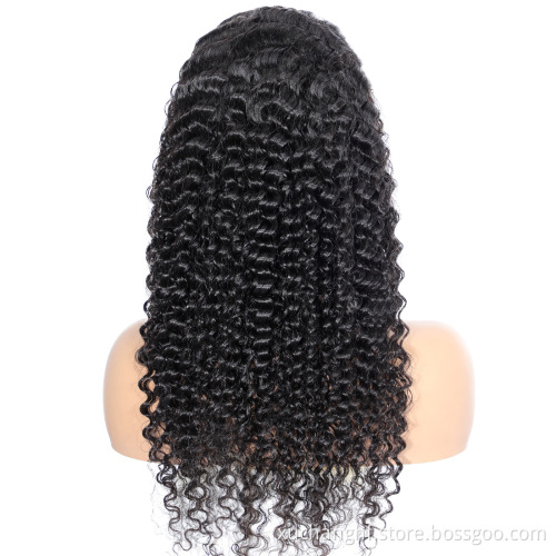Natrual Black Blonde Highlights Wig Mix Color Deep Wave Curly Pre Plucked HD Transparent Lace Front Raw Virgin Human Hair Wigs